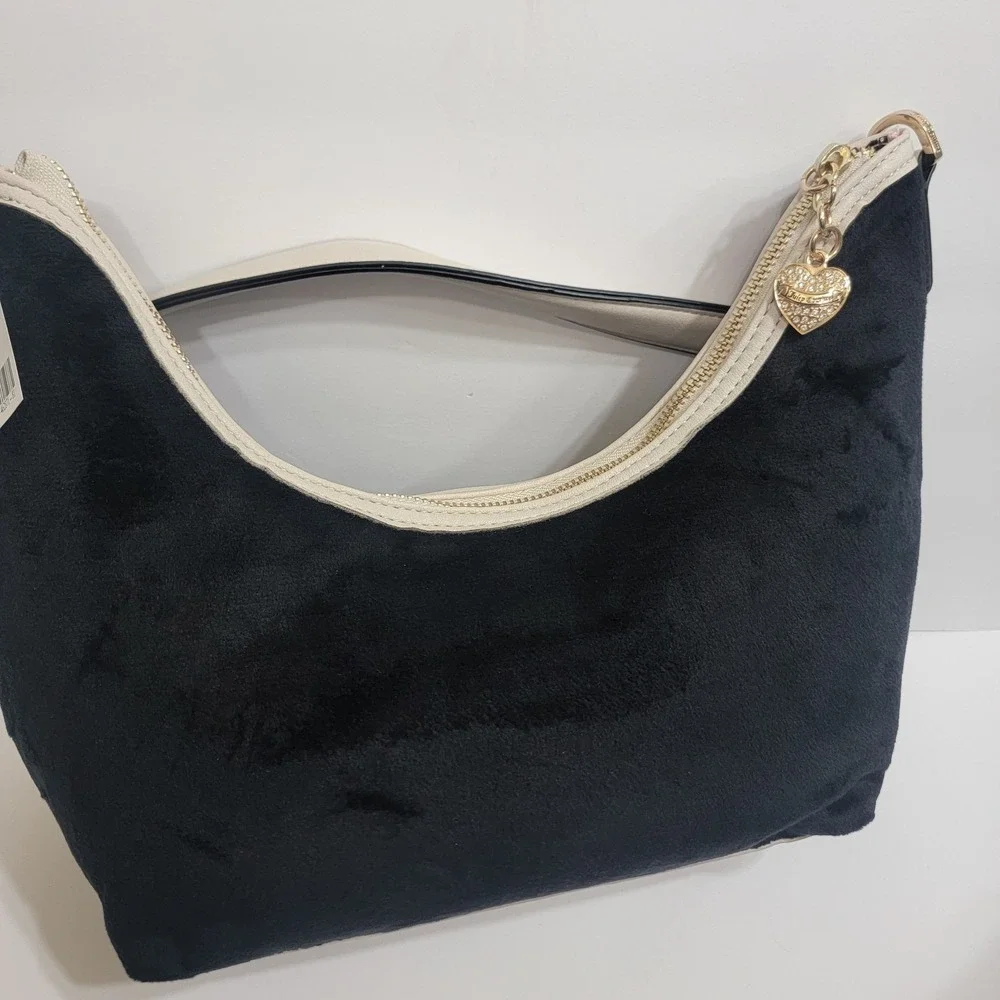 Juicy Couture Hobo Classic SCOTTIE Dogs Licorice Shoulder Bag Purse Pink Interio